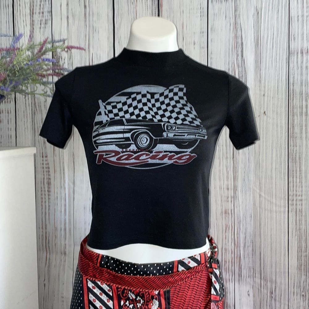 Black Crop Top Race Car